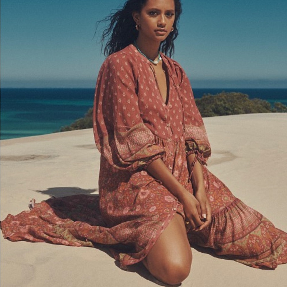 NWT Spell & The Gypsy Utopia Gown Berry XS - Picture 1 of 6